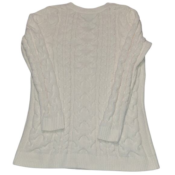 J.Jill Chenille Cable Knit Sweater | Soft Cream | Rustic Cozy Layer | Size S - Picture 2 of 6